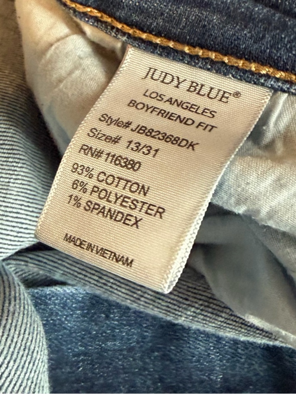 Judy blue boyfriend fit jeans 13/31 - Picture 5 of 5